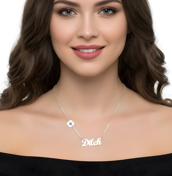 Şanslı İsim Gümüş Kolye - Rose - Resim 2