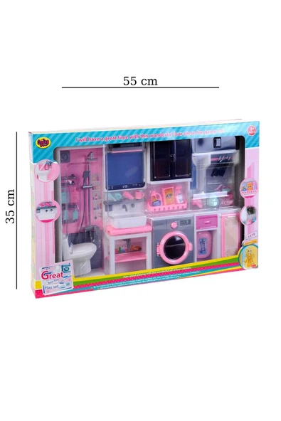 Kutulu 4Lü Klozet Lavabo Çamaşır Makinası Ütü Seti - Resim 4