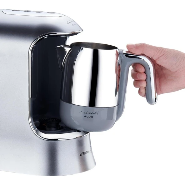 Korkmaz A862-05 Kahvekolik Aqua Inox Krom Türk Kahve Makinesi Teşhir - Resim 2
