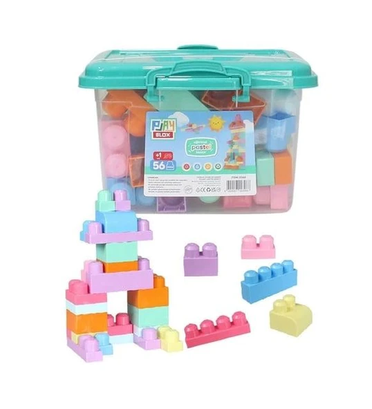 Pastel Renk Parçalı Block 56 Parça Pls Kutu - Resim 4