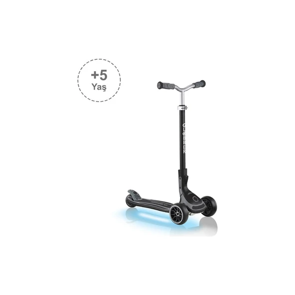 Ultimum Işıklı Scooter 5-7 Yaş Arası Unisex Kullanıcılar İçin Katlanabilir Siyah ürün görseli 1