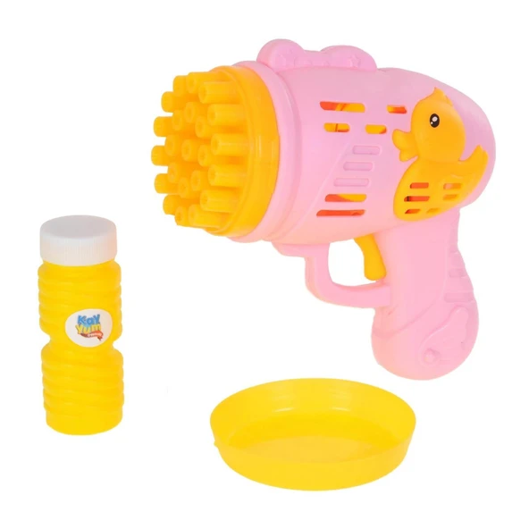 Ördek Desenli Pilli Pembe Köpük Tabancası - Resim 3