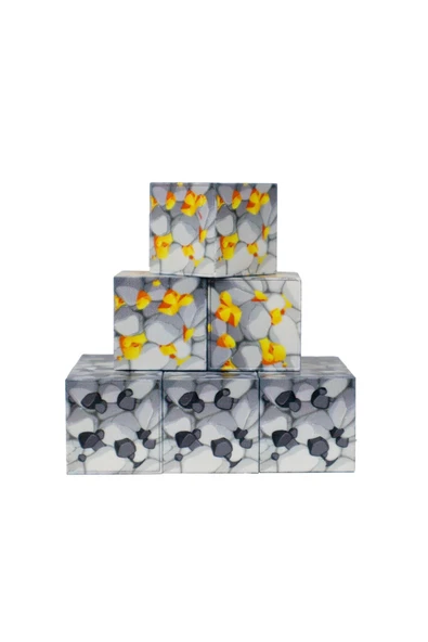 Megacraft Manyetik Bloklar 9 Parça Değerli Taş Desenli - Sarı / Gri / Siyah - Resim 3