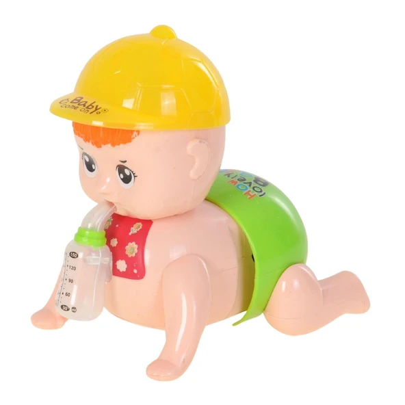 Emekleyen Biberonlu Işıklı ve Müzikli Oyuncak Bebek ürün görseli 1