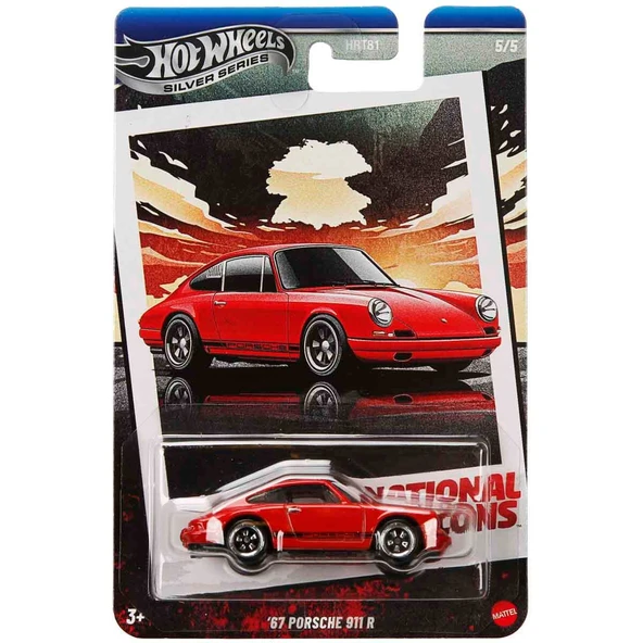 Hot Wheels Silver Vintage Tekli Arabalar HRT81 JBY86 67 Porsche 911 R ürün görseli 1