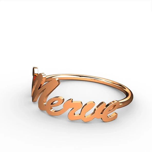 Gümüş İsim Yüzük - Rose ürün görseli 1