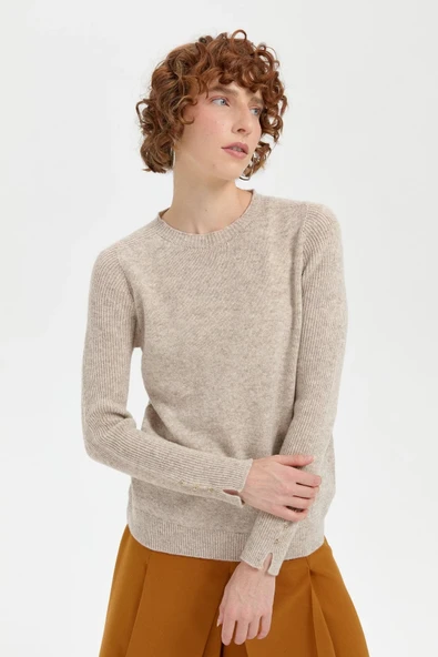 24205 DESEN TRİKO SIFIR YAKA CEPLİ YÜN KAZAK - Resim 5