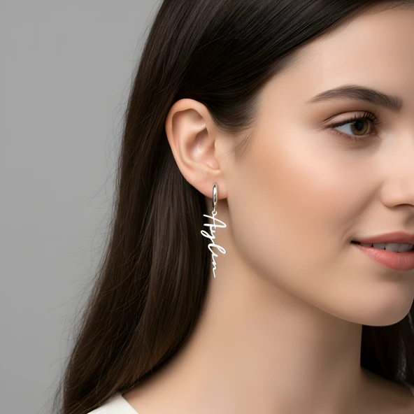 Yeni Trend İsim Küpe - Rose - Resim 2