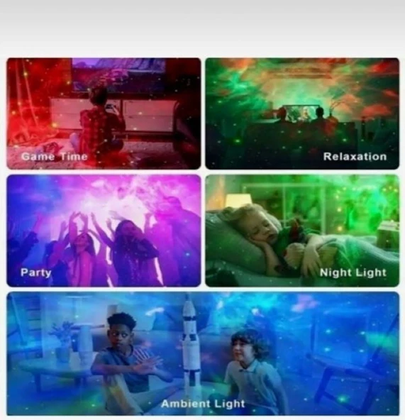 Hediye Galaksi Yıldız Samanyolu Projektör Astronot Samanyolu Işıklı Projeksiyon Gece Lambası - Resim 5