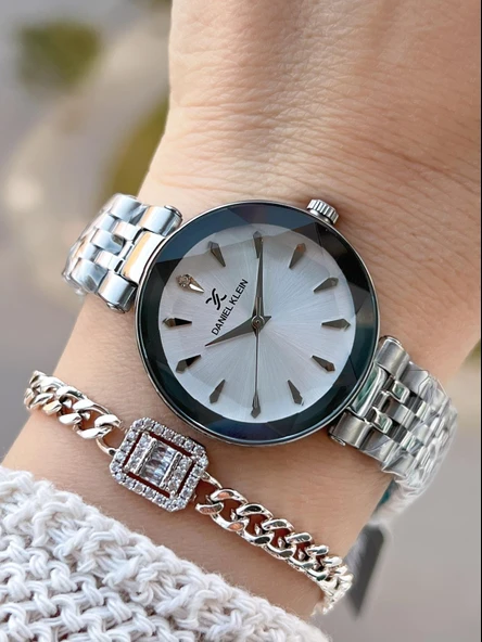 Daniel Klein Çelik Kordonlu 2 Yıl Garantili 3 Atm Suya Dayanıklı Kadın Kol Saati+Bileklik BD.10105.1 ürün görseli