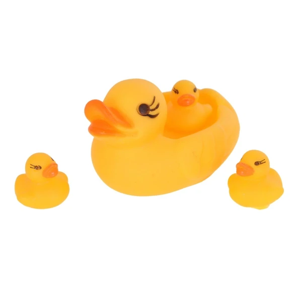 Eğlenceli Yavrulu Ördek Banyo Oyuncak Seti – 3’lü Vinil Su Oyuncağı - Resim 2