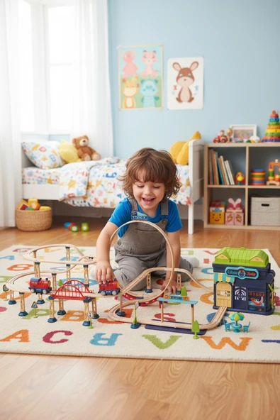 147 Parça Lüks Tren Seti – Taşıma Çantalı Oyun Seti - Resim 6