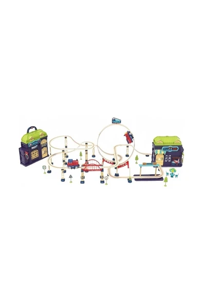 147 Parça Lüks Tren Seti – Taşıma Çantalı Oyun Seti - Resim 8