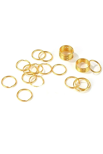 30 Adet Altın Renk 3 cm Metal Anahtarlık Halkası - Resim 4