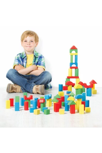 Eğlenceli Bloklar Renkli Ahşap Bloklar ürün görseli 1