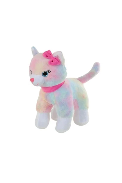 Peluş 30 Cm Pembe Tokalı Kedi - Resim 2