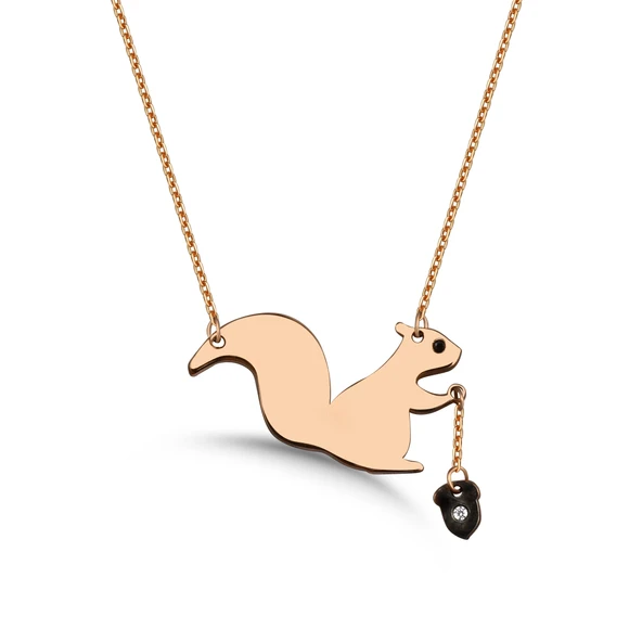 Sincap Taşlı Gümüş Kolye - Rose ürün görseli 1