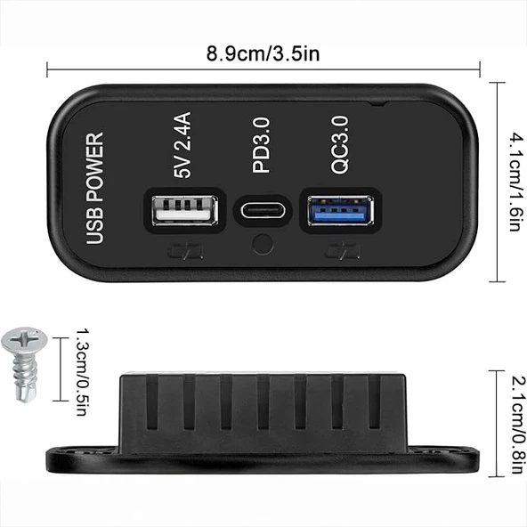 USB Car Charger - UCC-316 2.4A+QC+PD - Resim 2