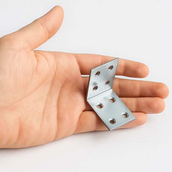 Dayanıklı Metal L Demir Köşebent 30x40x40 mm 50 Adet Mobilya Duvar Köşe Sabitleme Gönye Aparatı - Resim 5
