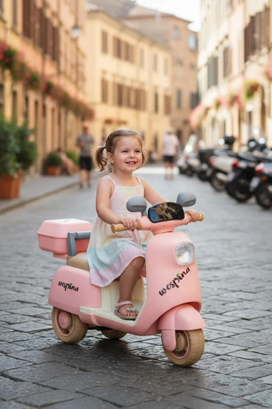 Wespina Uzaktan Kumandalı Çocuk Akülü Motosiklet - Pembe , 6V Şarjlı, 3 Yaş ve Üzeri ürün görseli