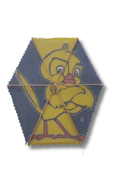 Uçurtma Altıgen Çıtalı Ipli Uçurtma Seti Kanarya Modeli - Resim 4