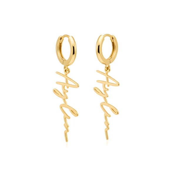 Yeni Trend İsim Küpe - Altın ürün görseli 1