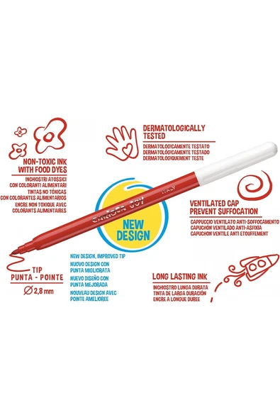 Carioca Joy Yıkanabilir Keçeli Boyama Kalemi 12 Li - Resim 4