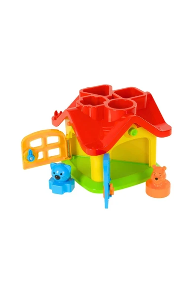 Polesie Renkli Şekil Eşleştirme ve Anahtarlı Eğitici Oyuncak Ev - Resim 5
