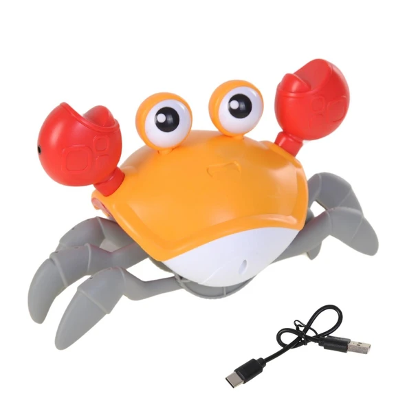 Turuncu - Kırmızı Yengeç Emekleme Oyuncağı Hız Sensör Fonksiyonlu (Şarj Edilebilir) - Resim 2