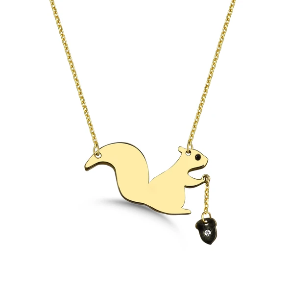 Sincap Taşlı Gümüş Kolye - Altın ürün görseli 1