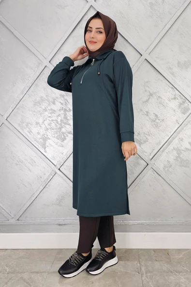 KADIN FERMUARLI BAĞCIKLI TESETTÜR TUNİK - Resim 4
