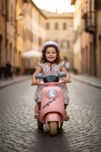 Wespina Uzaktan Kumandalı Çocuk Akülü Motosiklet - Pembe , 6V Şarjlı, 3 Yaş ve Üzeri - Resim 6