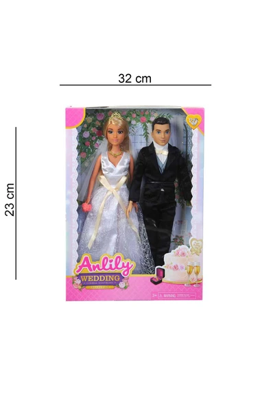 Kutulu Anlily Gelin ve Damat Bebek - Resim 2
