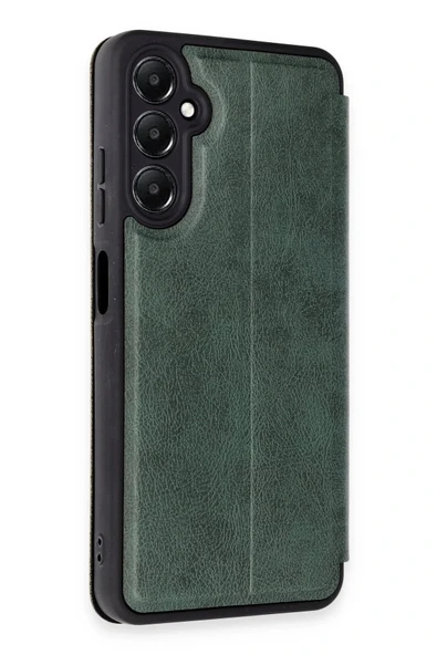 LitaeTrend Samsung Galaxy A55 5G Kılıf Flip Cover - Koyu Yeşil - Resim 2