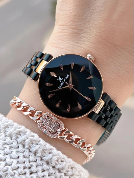 Daniel Klein Çelik Kordonlu 2 Yıl Garantili 3 Atm Suya Dayanıklı Kadın Kol Saati+Bileklik BD.10105.6 ürün görseli