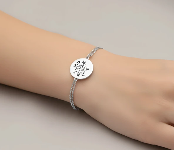 Hiçlikten Gelen Güç Gümüş Tılsım Bileklik - Altın - Resim 2