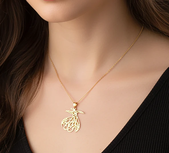 Semazen Gümüş Kolye - Rose - Resim 2