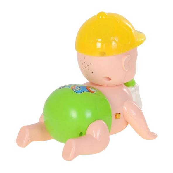 Emekleyen Biberonlu Işıklı ve Müzikli Oyuncak Bebek - Resim 2