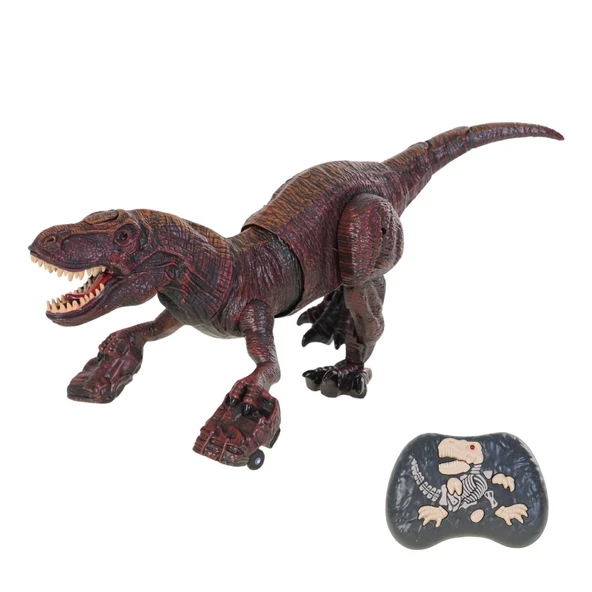 Kırmızı Kumandalı T-Rex Dinozor – Buhar, Işık ve Ses Efektli Oyuncak - Resim 2