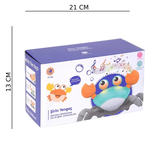 Turuncu - Kırmızı Yengeç Emekleme Oyuncağı Hız Sensör Fonksiyonlu (Şarj Edilebilir) - Resim 3