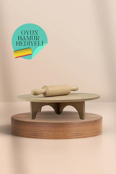Ahşap Oyun Sofrası ve Merdanesi Oyun Hamuru HEDİYELİ - Resim 2