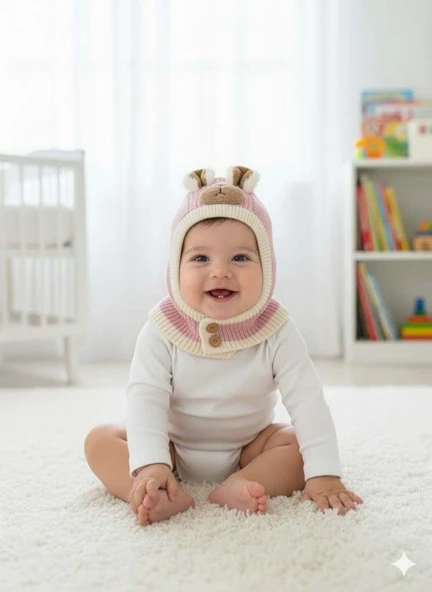 KİTTİ 25480-03 DÜĞMELİ BOYUNLUK TRİKO BERE - Resim 5