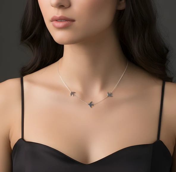 Sonsuz Özgürlük Kolyesi - Gümüş - Resim 2