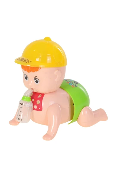 Emekleyen Biberonlu Işıklı ve Müzikli Oyuncak Bebek - Resim 5