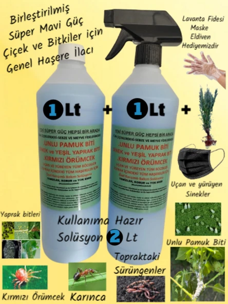 2 Lt Çiçekler için Genel Haşere İlacı (Unlu Pamuk Biti, Sinek Ve Yaprak Biti, Kırmızı Örümcek) ürün görseli 1