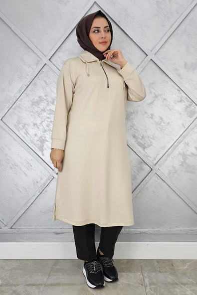 KADIN FERMUARLI BAĞCIKLI TESETTÜR TUNİK - Resim 6
