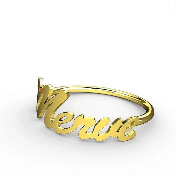 Gümüş İsim Yüzük - Altın ürün görseli 1