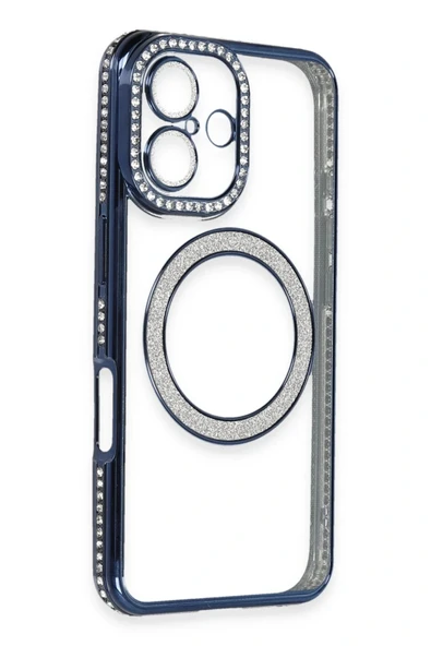 LitaeTrend iPhone 16 Plus Kılıf Joke Simli Magneticsafe Kılıf - Lacivert - Resim 2