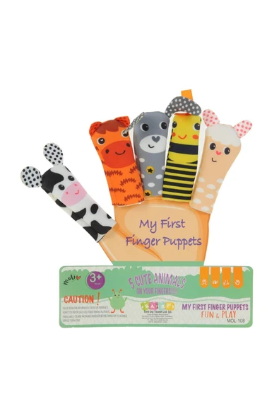 5’li Parmak Kuklası Seti – Hayvan Figürlü Finger Puppets - Resim 4