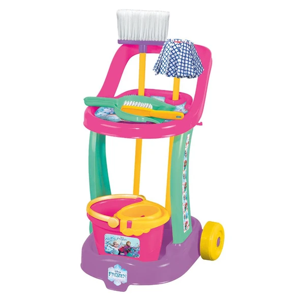 Dede Frozen Temizlik Arabası Oyuncak Seti – 9 Parça - Resim 2